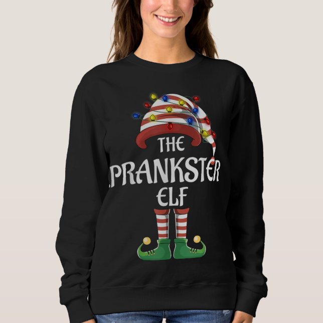 Moletom Prankster Elf Lights Funny Match Family Christm (Frente)