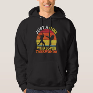 Moletom Praticante de Taekwondo Vintage Só Uma Garota Que 