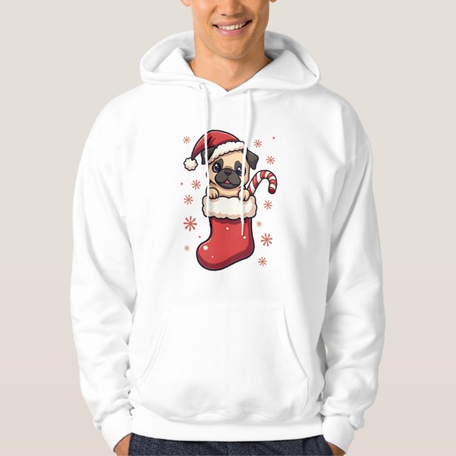 Moletom Prazer de Pug de Natal (Frente)