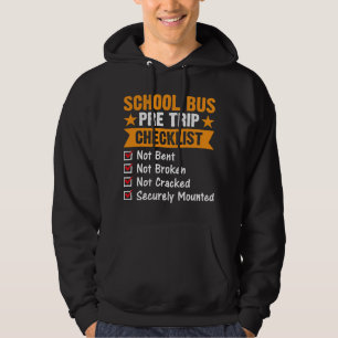 Moletom Pré-Trip Checklist School Bus Driver Vintage Appar