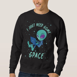 Moletom Preciso De Alienígena Espacial Com Laptop