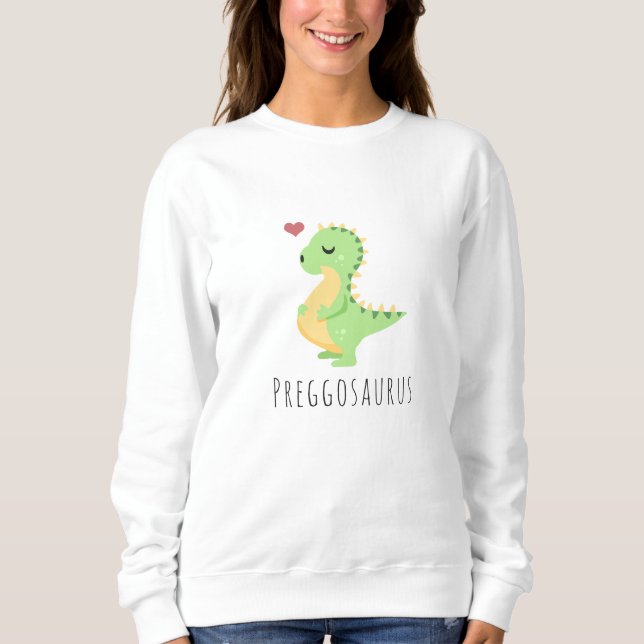 Moletom Preggosaurus Dinossauro Fofo Chá de Bebê (Frente)