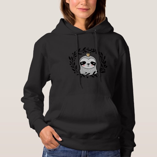 Moletom Preguiça Com Coroa E Folhas (Frente)
