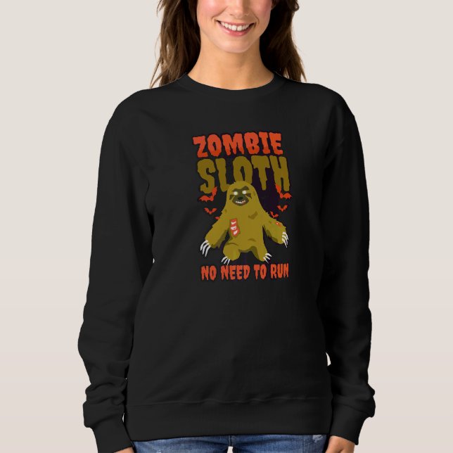 Moletom Preguiça de Halloween Zumbi Sem Precisar Correr   (Frente)
