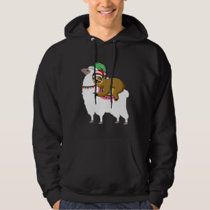 Moletom Preguiça Montando Llama Elfo Chapéu Alpaca Natal P