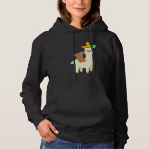 Moletom Preguiça montando uma alpaca lhama com um sombreir