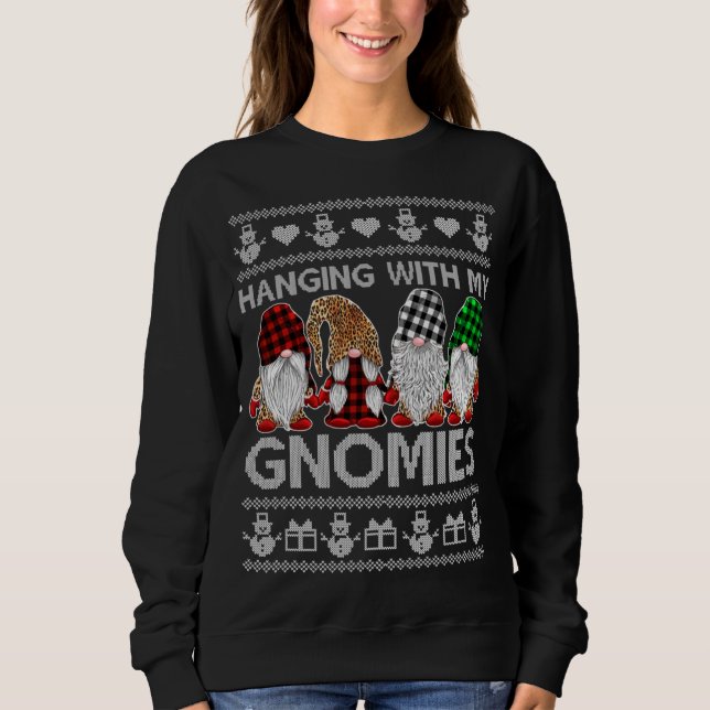 Moletom Prendendo-Me Com Os Meus Gnomos De Natal Gnomos Gn (Frente)