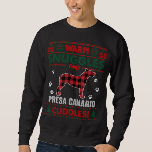 Moletom Presa Canario Dog Pet Red Xadrez Xmas Ugly Christm