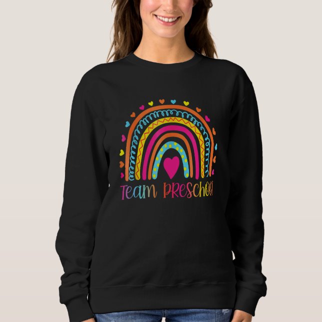 Moletom Preschool Teacher  Rainbow  Back To School (Frente)