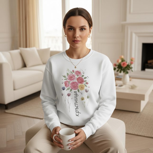 Moletom Presente Boho Floral Avó Búlgara Dia das Mães (Criador carregado)