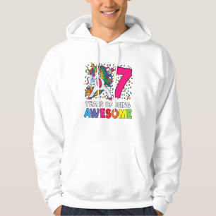 Moletom Presente de Aniversário de 7 Anos Unicórnio Dabbin