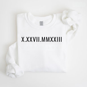 Moletom Presente de Aniversário de Casal com Numeral Roman
