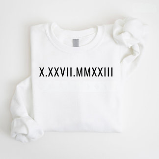 Moletom Presente de Aniversário de Casal com Numeral Roman