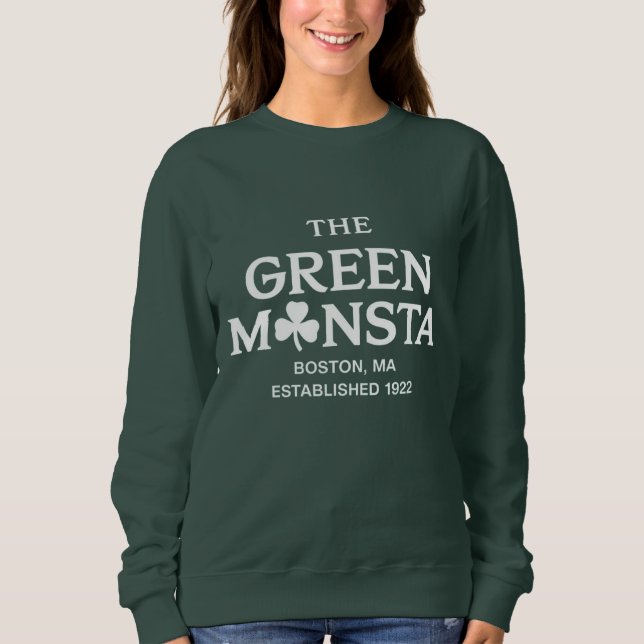 Moletom Presente de beisebol Green Monsta Boston Green Mon (Frente)