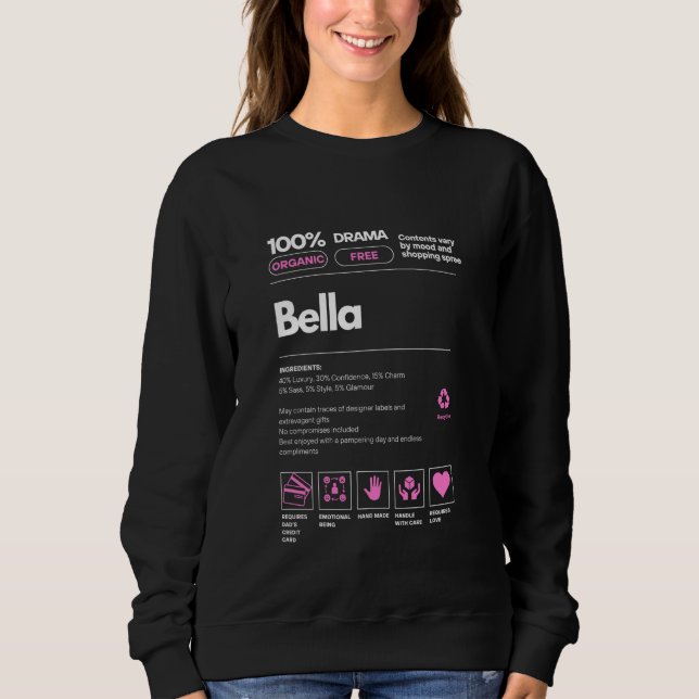 Moletom Presente de Bella Name para Mulheres Bella Nutriçã (Frente)