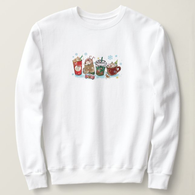 Moletom Presente de Café de Natal, Café de Natal Fofo (Frente do Design)