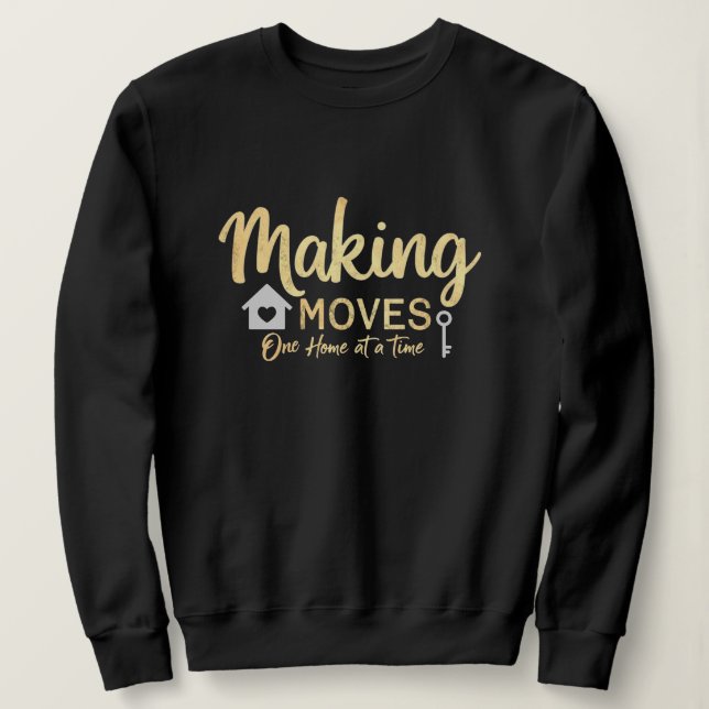 Moletom Presente de Corretor de Imóveis Fazendo Movimentos (Frente do Design)