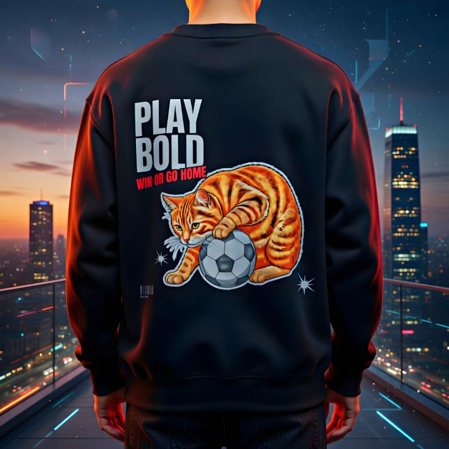 Moletom Presente de Futebol para Amante de Gato Jogar com  (Criador carregado)