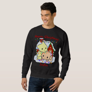 Moletom presente de natal de gatos, nome personalizado