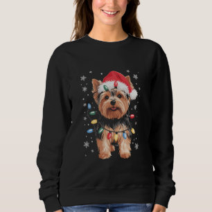 Moletom Presente de Natal de Yorkie Cachorro Longo Present