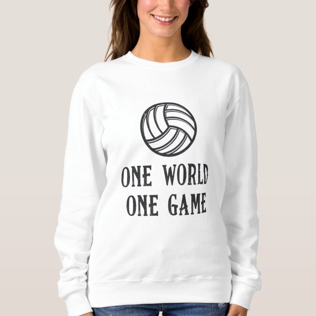 Moletom Presente de Voleibol de Um Jogo Único Mundial (Frente)