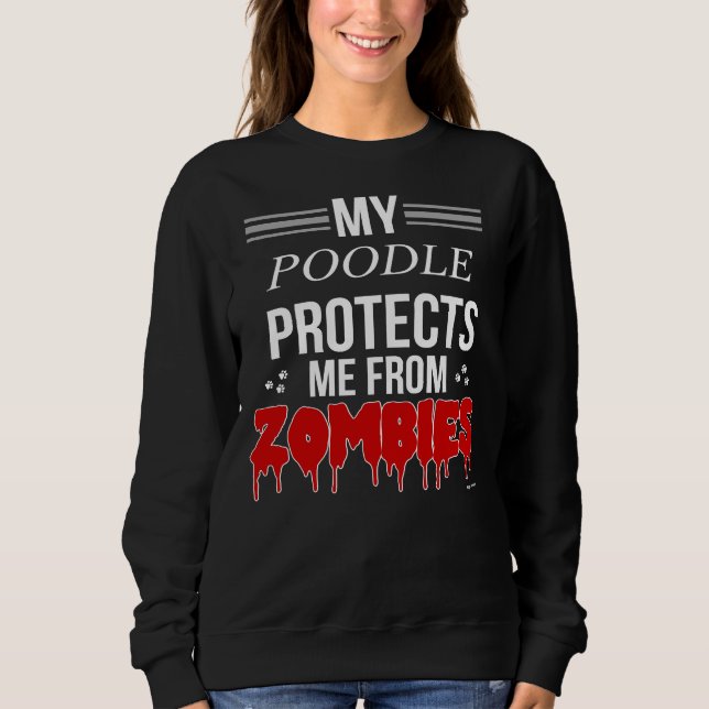 Moletom Presente De Zombie Poodle Para Proprietário De Poo (Frente)