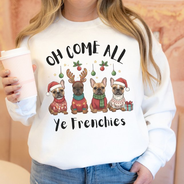 Moletom Presente Divertido de Natal Para o Dono de Bulldog (Funny Christmas Gift For French Bulldog Owner sweatshirt)