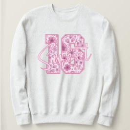 Moletom Presente Elegante de 16 Anos Doce 16 Floral Rosa p