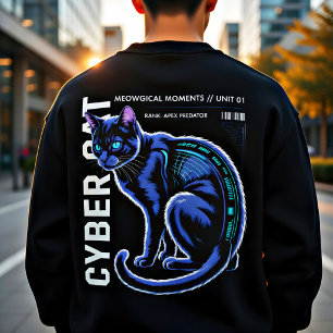 Moletom Presente Fofo de Gato Cyberpunk para Amantes de Fi