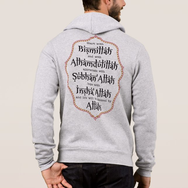 Moletom Presente Islâmico Muçulmano Bella+Canvas Capuz com (Verso)