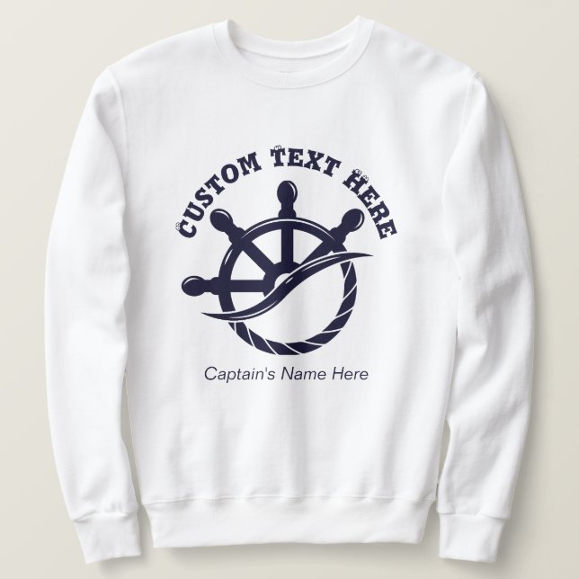 Moletom Presente Náutico de Capitão de Barco Personalizado (Frente do Design)
