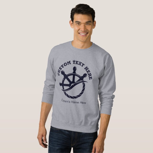 Moletom Presente Náutico de Capitão de Barco Personalizado (Frente Completa)