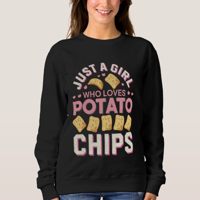 Moletom Presente para Amante de Batata Frita Só Uma Garota (Frente)