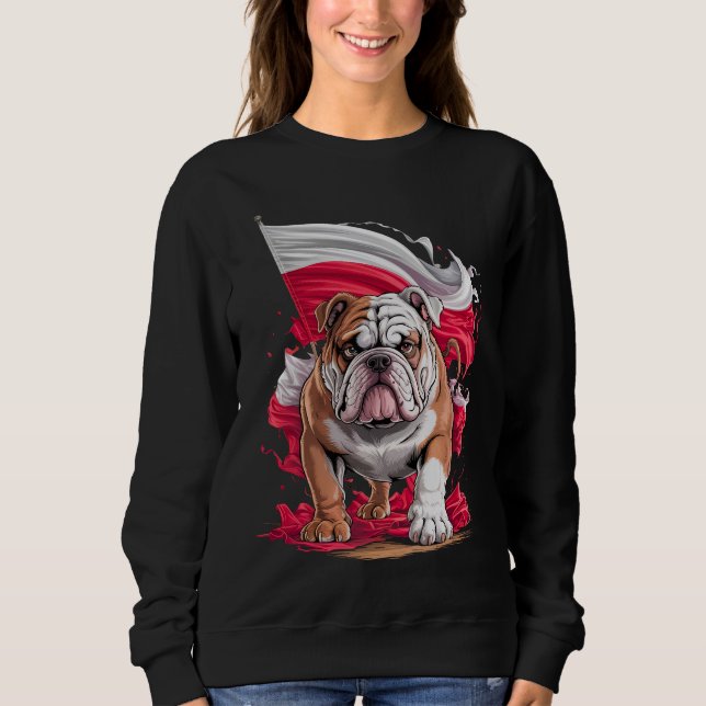 Moletom Presente para Amante de Cães Bulldog Polônia Desig (Frente)