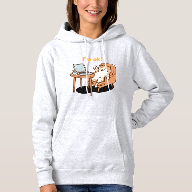 Moletom presente para amante de gatos estou bem (Frente)