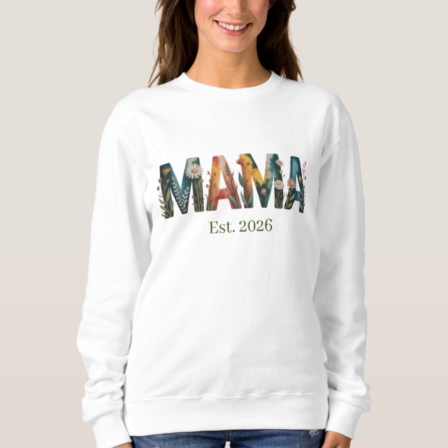 Moletom Presente Personalizado Mãe Est Ano Floral Dia das  (Frente)