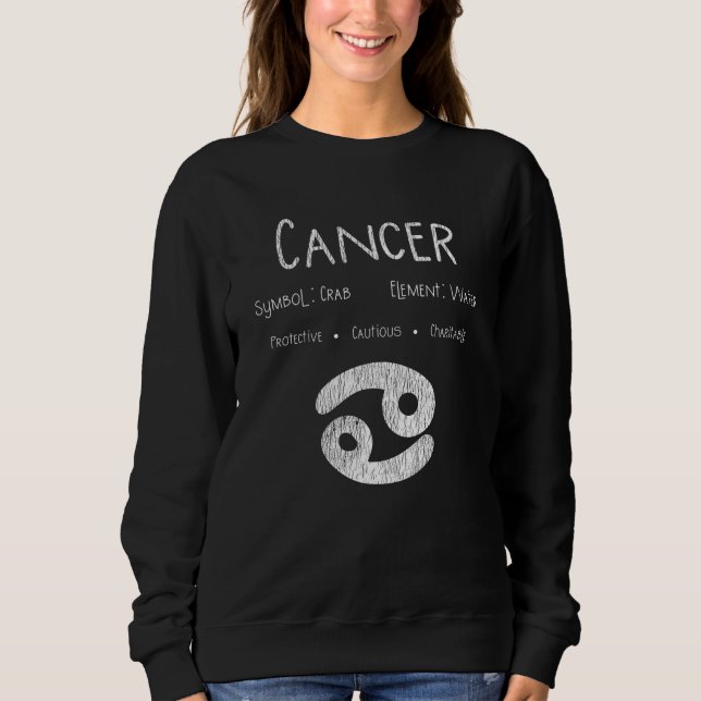 Moletom Presente Retro para Câncer Signo do Zodíaco para A (Frente)