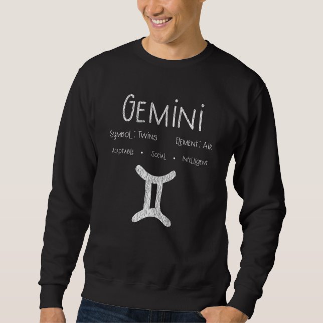 Moletom Presente Retro para Gêmeos do Signo do Zodíaco par (Frente)