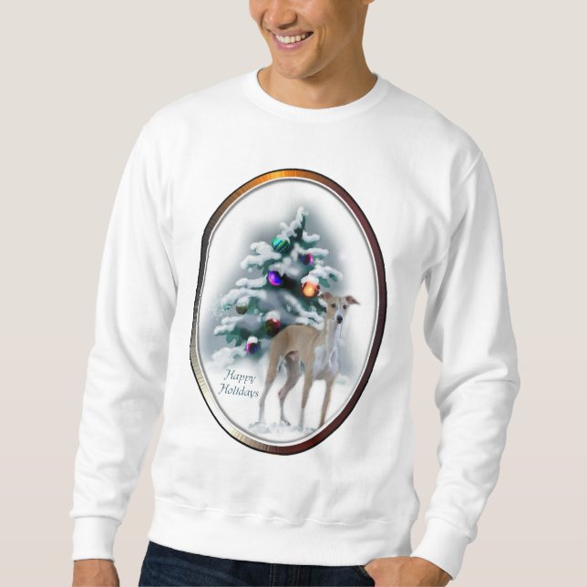 Moletom Presentes de Natal de Greyhound Italianos (Frente)