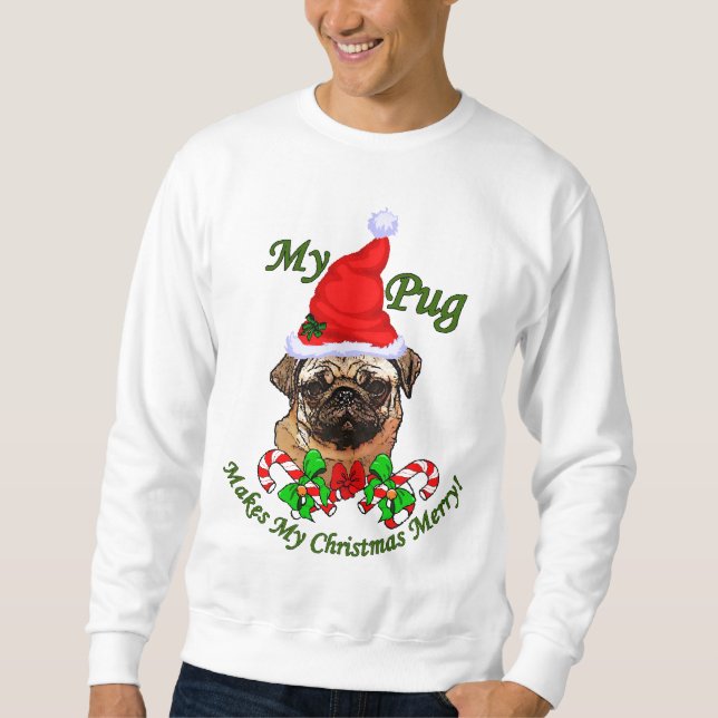 Moletom Presentes de Natal dos Pug Amantes (Frente)