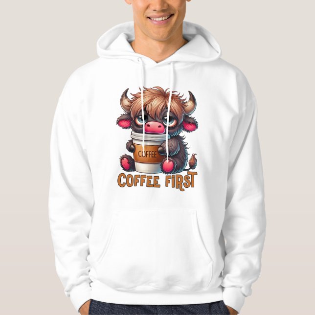Moletom Presentes para Amantes de Café Primeiro  (Frente)