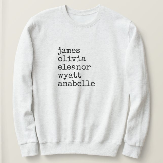 Moletom Presentes Personalizados com Nomes dos Netos para  (Frente do Design)