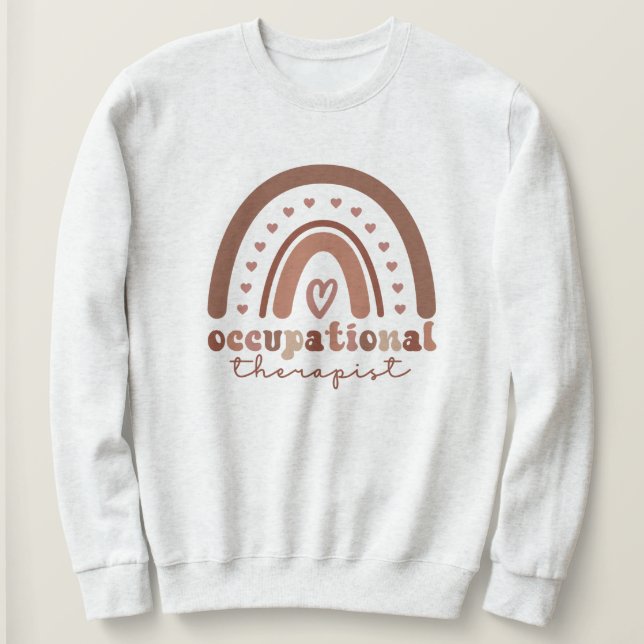 Moletom Presentes Terapêuticos Ocupacionais Boho Arco-Íris (Frente do Design)