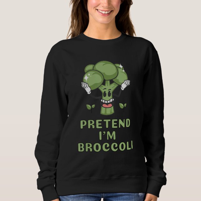 Moletom Pretend I'm Broccoli  Lazy Costume Halloween Party (Frente)