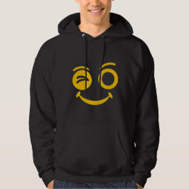 Moletom Preto com Carinha Sorridente e Piscadela F