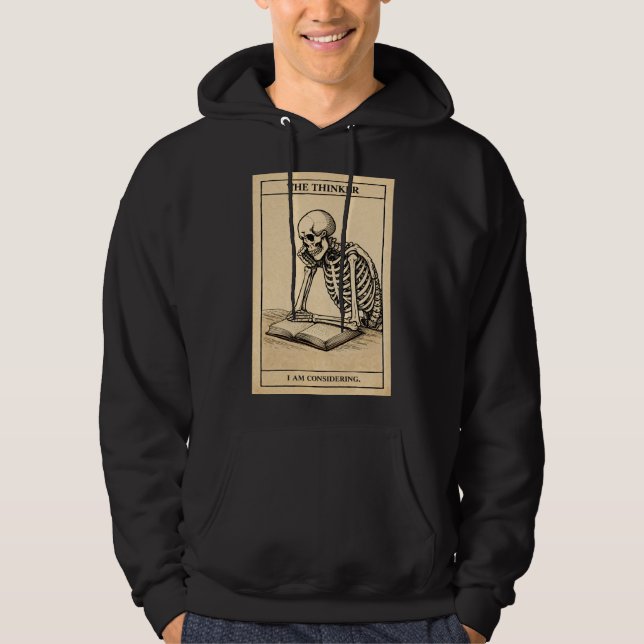 Moletom Preto com Ilustração de Esqueleto Masculin (Frente)