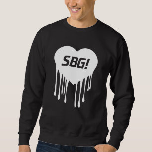 Moletom Preto Crewneck do coração de SBG