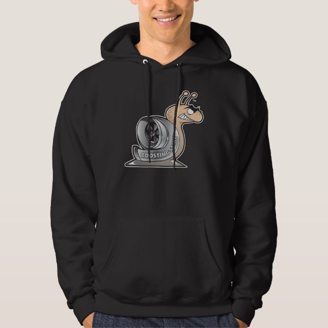 Moletom PRETO do Hoodie do logotipo de BoostingSnail (Frente)