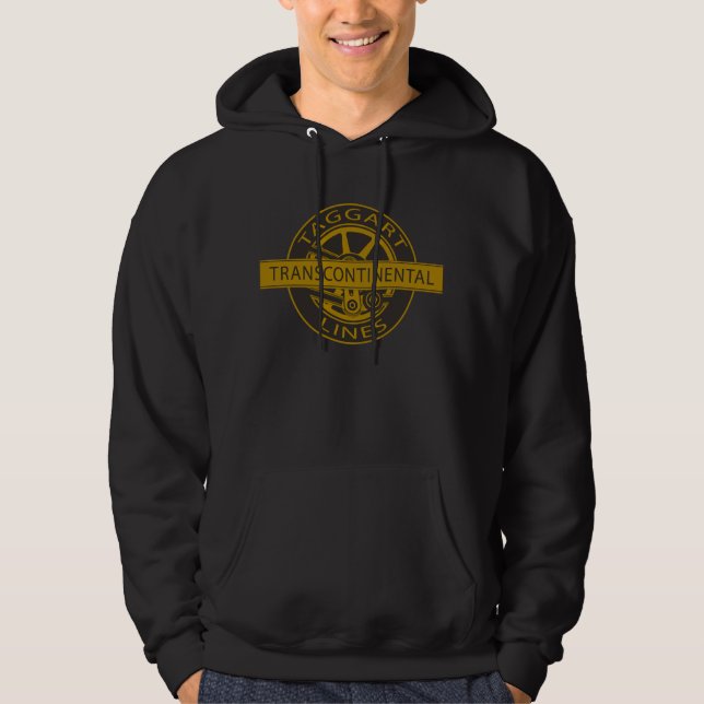 Moletom Preto do Hoodie dos homens Transcontinental de (Frente)