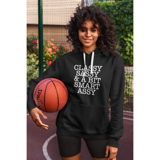 Moletom Preto Feminino Clássico (Classic Women's Cool Black Hoodie)